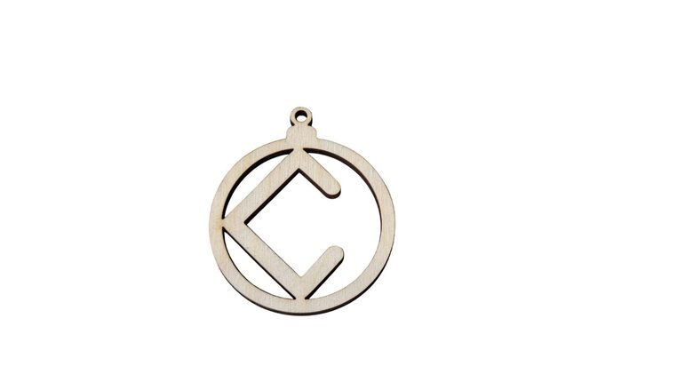 Latvju zīme no koka | Mēness